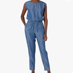 Daily Ritual (Amazon) Womens Tencel Chambray Short Sleeve Jumpsuit Size 12